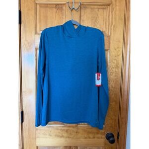 BCG Womens Training Hoodie Teal Blue Heathered Long Sleeve Thumbholes XL New